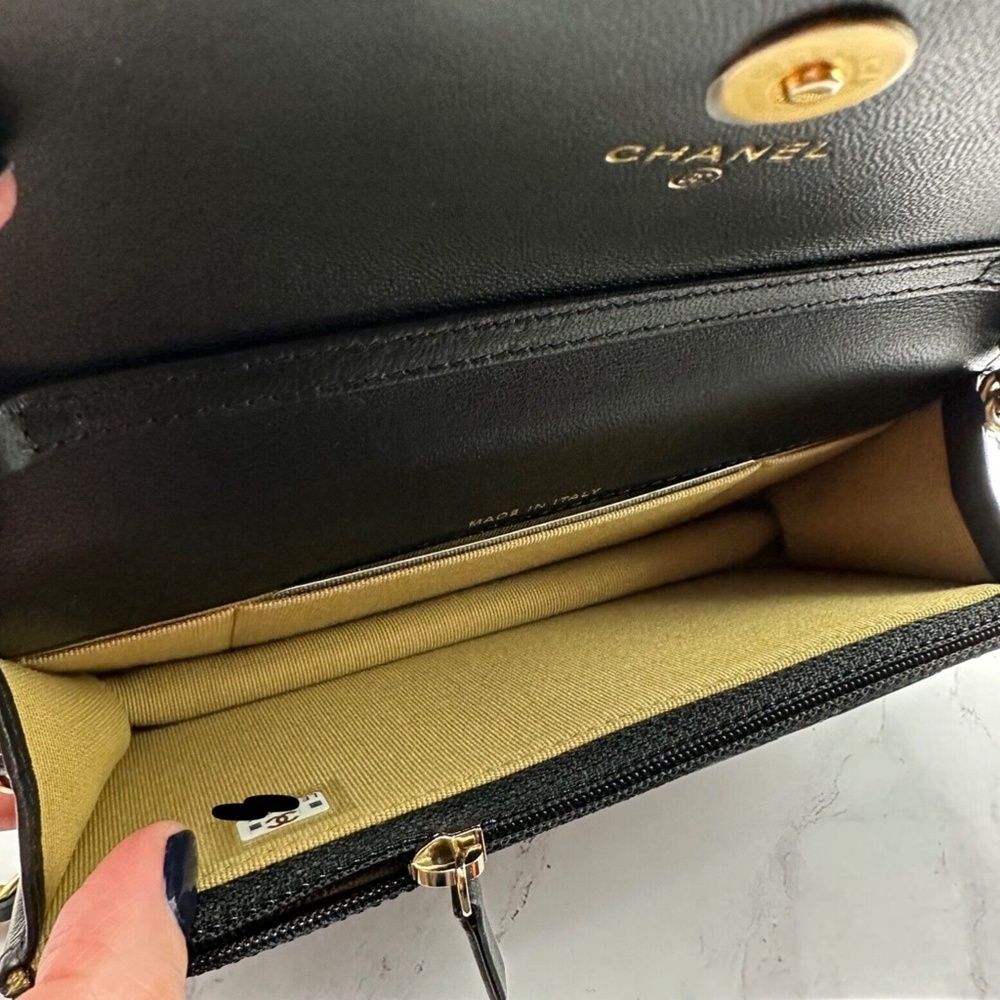 ❌❌ SOLD Chanel 23C Black Pearl Crush Gold Chain Adjustable Crossbody Handbag Bag - Picture 15 of 16